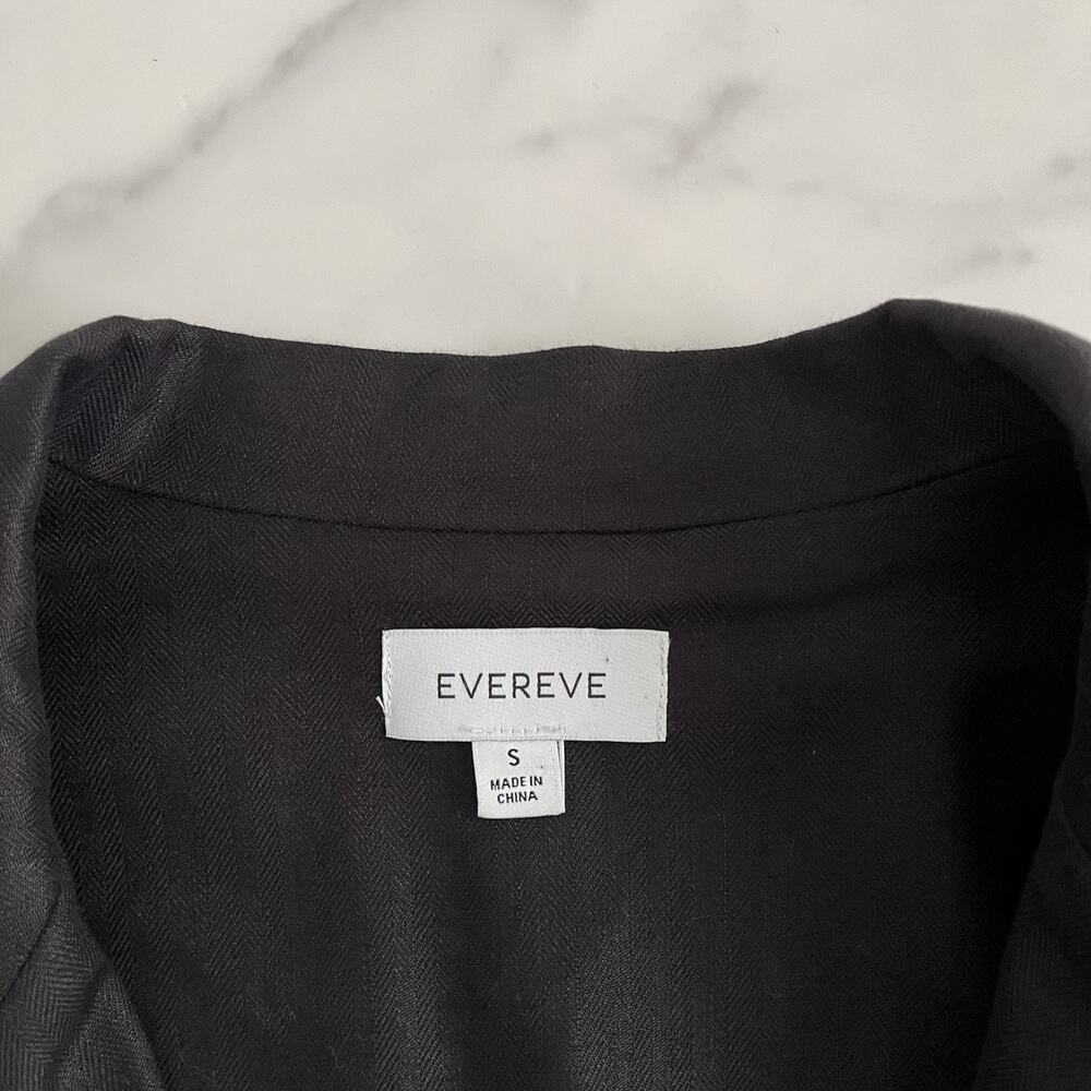 Evereve Brandi Linen Blazer Black Sz Small minimalist casual Chic classic Jacket - Picture 3 of 10